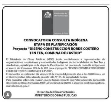 Convocatoria consulta indígena etapa de planificación, Proyecto 