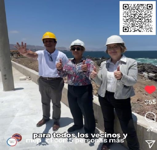 Ministra de Obras Públicas realizó visita a terreno al borde costero sector Pinares - Trocadero 