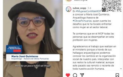 Arqueóloga de la Dirección de Obras Portuarias es destacada en campaña de redes sociales “Mujeres con M de MOP”
