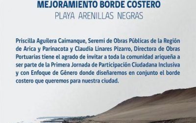 DOP Regional de Arica y Parinacota inició participación ciudadana para el Mejoramiento de Borde Costero Playas Arenillas Negras